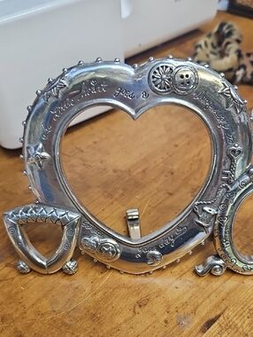 Vintage Brighton Silver Heart Frame with Embossed Accents